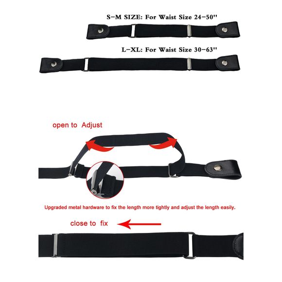 Buckle Free Black Stretch Belt, Plus Size Women No Buckle Belt, Black, Waist🥰 - Picture 4 of 5